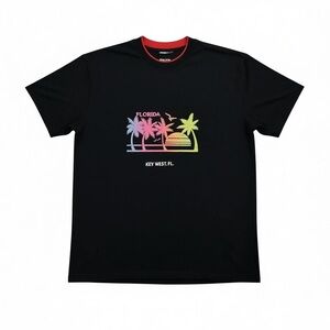 Vintage Florida Key West Palm Tree Tee Black Single Stitch Size XL